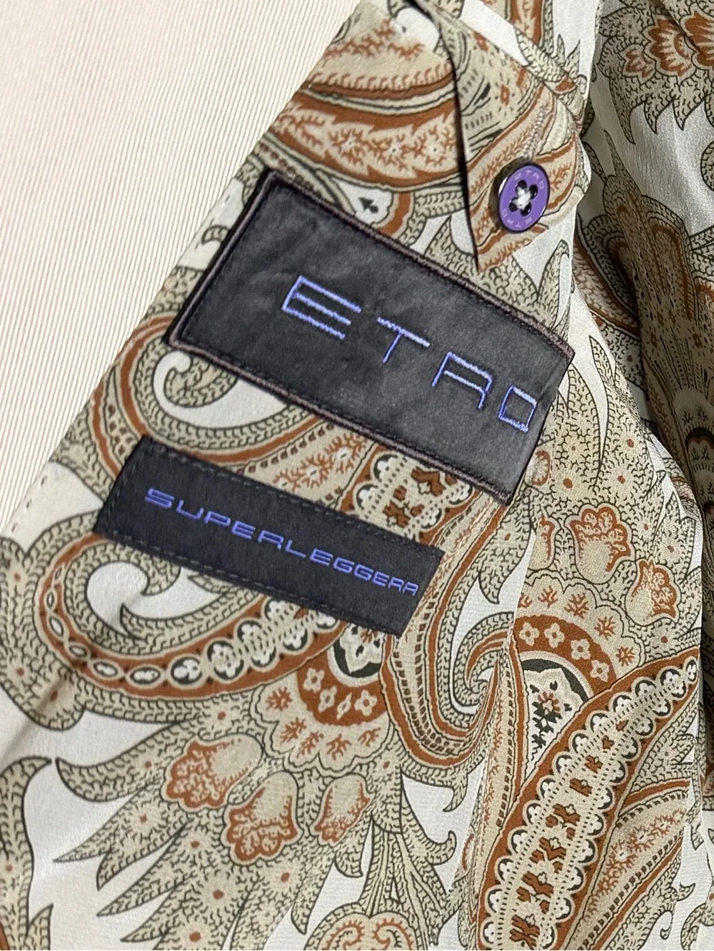 Etro Two-Tone Cream & Beige Sport Coat 54
